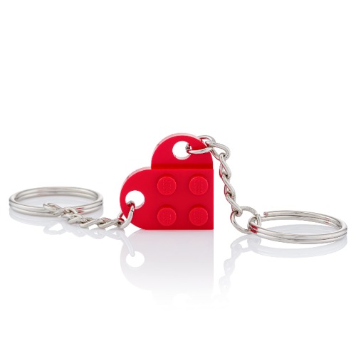 LEGO Heart Keyring | Two Keyrings | Gift Pouch Included