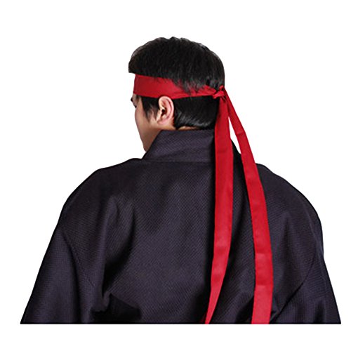 ZooBoo 2PCS Kendo Samurai Warrior Kendo Headband Ninja Headband 200cm - Red