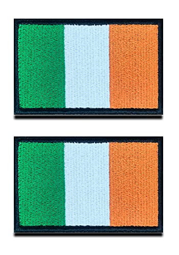 Zcketo 2 PCS Republic of Ireland Patch Irish Flag Hook and Loop Embroidered Ireland National Emblem Patch for Football Billiards Clothes Jersey Backpack Caps Vest Travel Tactical - Ireland