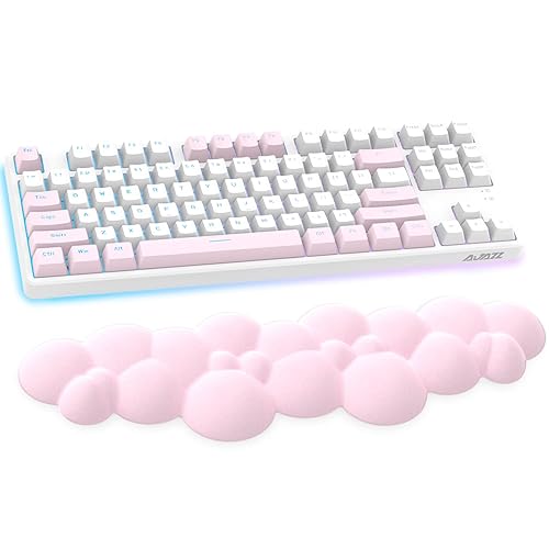 Gaming Keyboard Wrist Rest Pad,Memory Foam Palm Rest, Ergonomic Hand Rest for Computer Keyboard,Laptop,Mac,Lightweight for Easy Typing Pain Relief-Pink - Pink