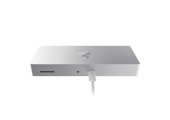 Razer Thunderbolt 4 Dock: 10 Ports in 1 - Dual 4K or Single 8K Output - USB A and C Hub, 2.5 GbE Thunderbolt 3, Mac, and PC Compatible - Thunderbolt 4 Certified - Passthrough Charging - Mercury White - Mercury White