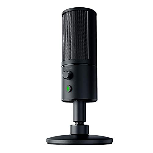 Razer Seiren X USB Streaming Microphone: Professional Grade - Built-in Shock Mount - Supercardiod Pick-Up Pattern - Anodized Aluminum - Classic Black - Microphone - Classic Black