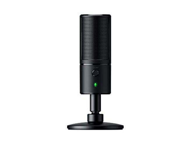 Razer Seiren Emote Streaming Microphone: 8-bit Emoticon LED Display, Stream Reactive Emoticons, Hypercardioid Condenser Mic, Built-in Shock Mount, Height & Angle Adjustable Stand, Classic Black