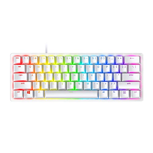 Razer Huntsman Mini 60% Gaming Keyboard: Fast Keyboard Switches - Clicky Optical Switches - Chroma RGB Lighting - PBT Keycaps - Onboard Memory - Mercury White - Mercury White - Clicky Optical Switches