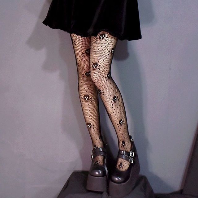 Skull Themed Tights