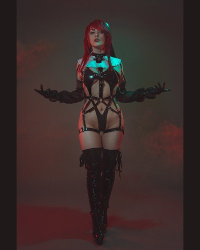 Soul Snatch | "Well Disciplined" Nun Harness - Dark Sin (Mesh) / M+ (82cm Stockings)