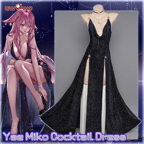 【In Stock】Uwowo Genshin Impact Fanart: Yae Miko Gown Cocktail Dress Formal Wear Sexy Cosplay Costume - Set A L