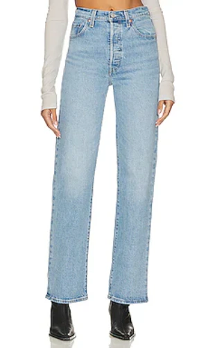 LEVI'S Ribcage Full Length in Samba Tango Light from Revolve.com