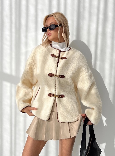 Adylic Teddy Coat Cream / Brown | US 2 / Cream / Brown