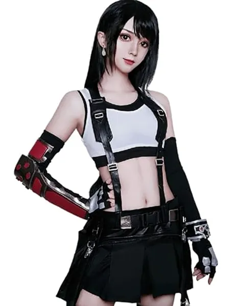 LTAKK Tifa Lockhart Cosplay Costume Cosplay FF7 Remake Full Set Outfits Halloween - Tifa Suit - XX-Large