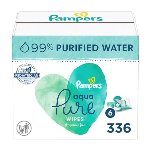 Pampers Aqua Pure Sensitive Baby Wipes 6X Pop-Top 336 Count - Unscented - 56 count (Pack of 6)