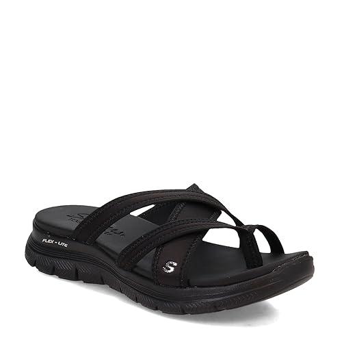 Skechers womens Flex Appeal 4.0 - Startup 3.0 Sport Sandal - 9 - Black/Black