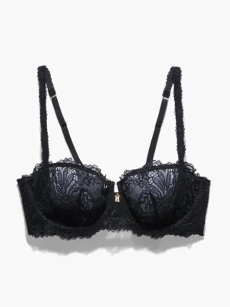 Romantic Corded Lace Unlined Balconette Bra in Black | SAVAGE X FENTY