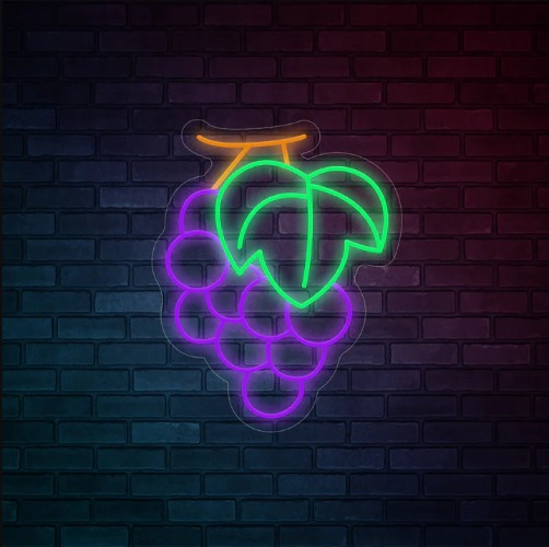 Grape- LED Neon Signs | 20"/50.8CM / Colorful / Yes +$25