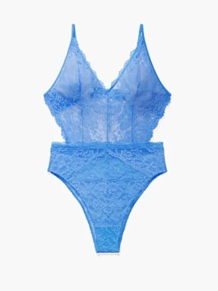 Floral Lace Teddy in Blue | SAVAGE X FENTY