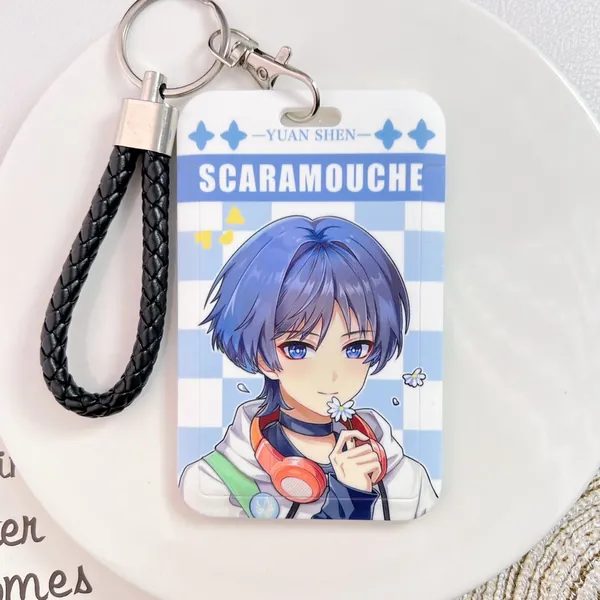 Genshin Impact Card Holders Modern Genshin Fanart Badge Holders - Scaramouche