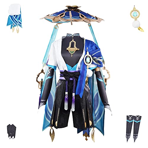 Genshin Impact Cosplay Costume Upgraded Version with Improved Fabric, Accessories, and Fit - Wanderer aka Scaramouche - Medium