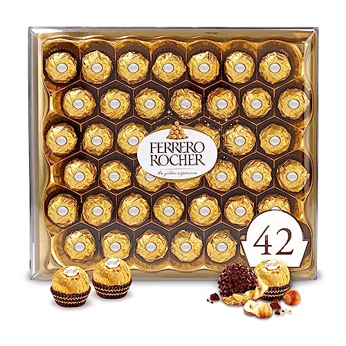 Ferrero Rocher Premium Gourmet Milk Chocolate Hazelnut, Individually Wrapped Candy for Gifting, 42 Count - 42 Count (Pack of 1)