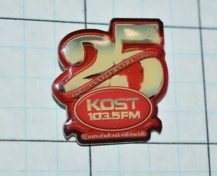 KOST 103.5 FM LOS ANGELES ADULT COMTEMPORARY RADIO 25 YEARS 2007 1" LAPEL PIN  | eBay