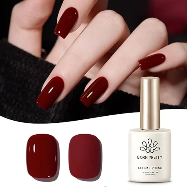 BORN PRETTY Burgundy Gel Nail Polish Soak Off UV LED Nail Lamp Gel Polish Nail Art Manicure Salon DIY Home 10ML - Burgundy