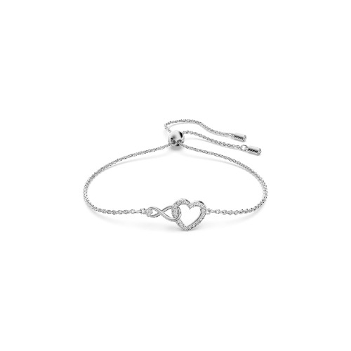 SWAROVSKI Women's Infinity Heart Jewelry Collections, Rose Gold Tone & Rhodium Finish, Clear Crystals - Bracelet