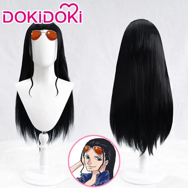 【Ready for ship】DokiDoki Anime ONE PIECE Cosplay Nico Robin Cosplay Wig Women Black Long Wig Miss Allsunday | Wig / One Size