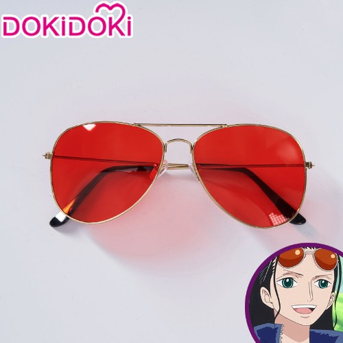 【Ready For Ship】DokiDoki Anime ONE PIECE Cosplay Nico Robin Red Glasses | One size
