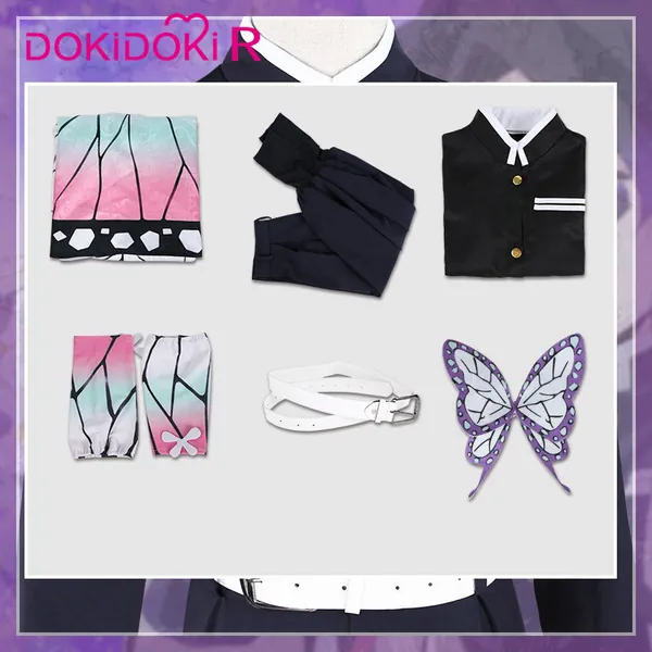 DokiDoki-R Anime Cosplay Demon Slayer: Kimetsu no Yaiba Kochou Shinobu Costume Women Halloween Costume Kimetsu no Yaiba Cosplay Halloween | S-Kochou Shinobu