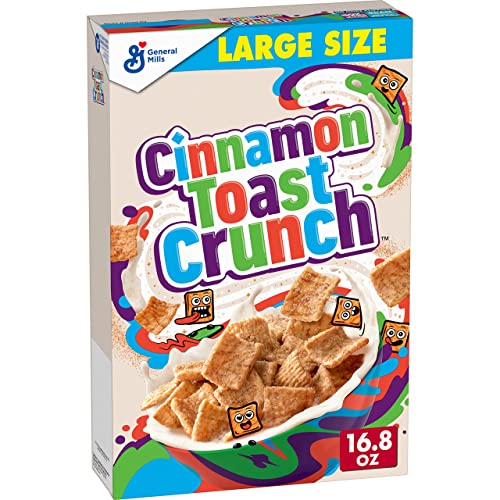 Cinnamon Toast Crunch Breakfast Cereal, Crispy Cinnamon Cereal, Large Size, 16.8 oz Cereal Box - 16.8 Ounce (Pack of 1)
