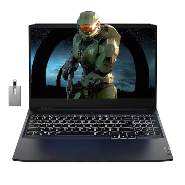 LENOVO IdeaPad Gaming 3 15.6" FHD Laptop, AMD Ryzen 5 5600H, NVIDIA GeForce GTX 1650 4GB DDR6, 32GB RAM, 1TB SSD, Backlit Keyboard, Wi-Fi 5, Bluetooth, Black, Win 11 Pro, 32GB USB Card