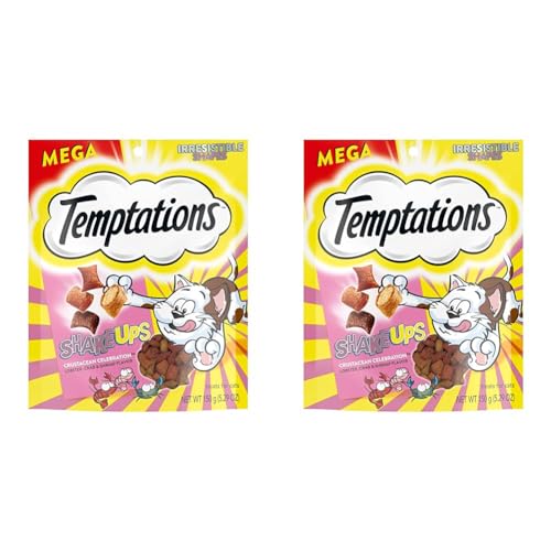 Temptations ShakeUps Crunchy and Soft Cat Treats, Crustacean Celebration Flavor, 5.29 oz. Pouch (Pack of 2) - Crustacean Celebration - 5.29 Ounce (Pack of 2)