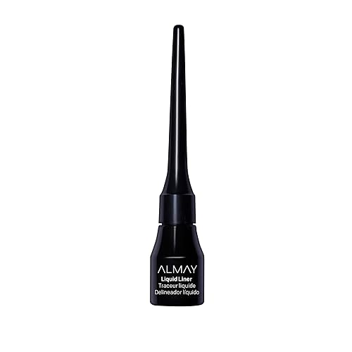 Almay Liquid Eyeliner, Waterproof, Fade-Proof Eye Makeup, Easy-to-Apply Liner Brush, 221 Black, 0.1 Oz - Black
