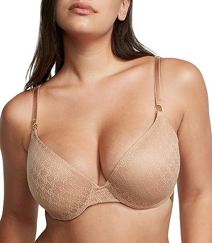 Victoria's Secret Icon Push Up Demi Bra, Custom Padding, VS Monogram Lace, Bras for Women (32A-38DDD) - 34A - Praline