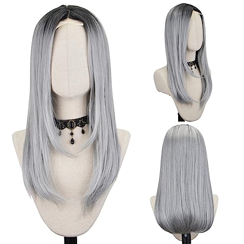 Silver Middle Part Wig