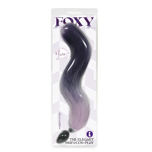 Icon Brands Foxy Fox Tail Silicone Butt Plug - Purple Gradient