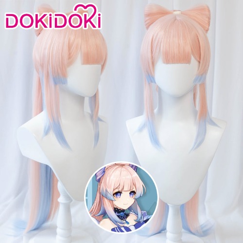 【Ready For Ship】DokiDoki Game Genshin Impact Sangonomiya Kokomi Cosplay Wig Pink Women Long Straight | Kokomi
