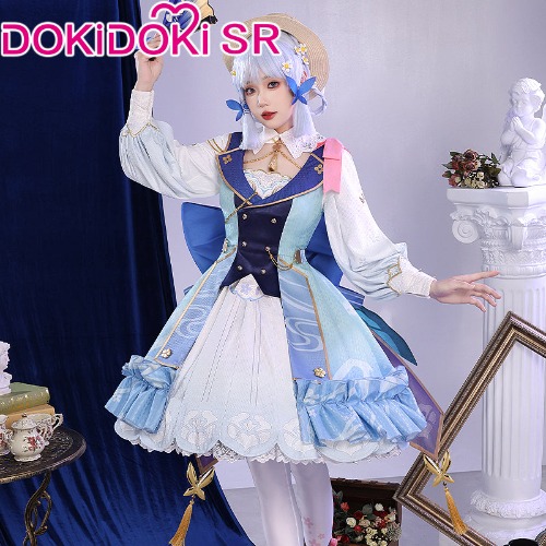 【Ready For Ship】【Size S-2XL】DokiDoki-SR Game Genshin Impact Cosplay Kamisato Ayaka Springbloom Missive Costume | S
