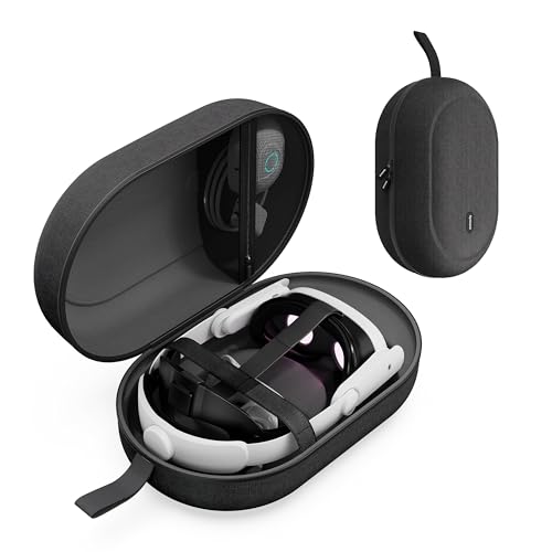 Syntech Large Hard Carrying Case Compatible with Oculus/Meta Quest 3, Quest 2/Pro Accessories PICO4 VR Headset with Elite Strap, Touch Controllers and Others, High Capacity for Storage, Travel (Black) - Black - L
