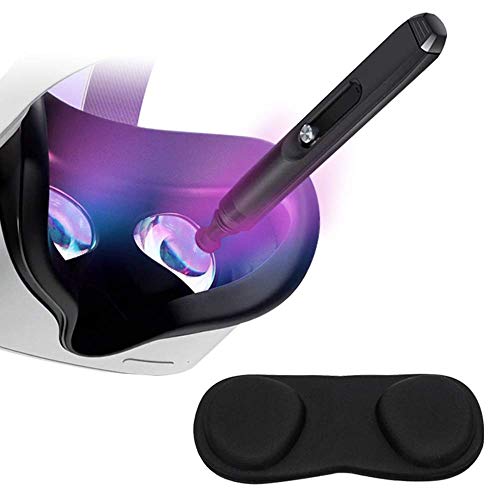 Lens Cleaning Pen and Lens Cover Compatible with Quest 2 Pro Quest 3 Apple Vision Pro, Optical Lens Dust and Fingerprint Cleaning for Valve Index PSVR 2 HTC Vive Pico4 VR Headset, DJI Drone, Cameras - Lens Cleaning Pen&Lens Cover