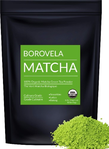 Borovela USDA Organic Matcha Green Tea Powder - Culinary Grade - For Smoothies Lattes and Baking - 100g 3.5oz