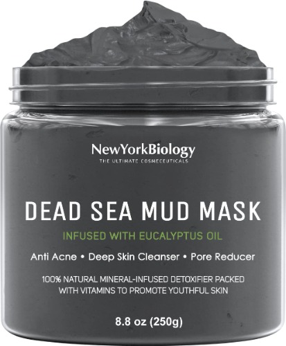 New York Biology Dead Sea Mud Mask for Face and Body Infused with Eucalyptus - Spa Quality Pore Reducer for Acne, Blackheads and Oily Skin - Tightens Skin for A Healthier Complexion - 8.8 oz - 8.8 Ounce (Pack of 1) Eucalyptus