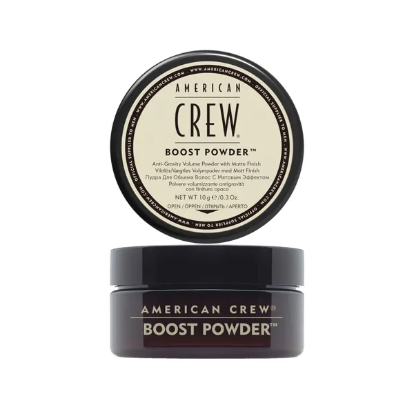 American Crew Volume Boost hårpuder, gåvor för män, ger tjocklek och lyft (1 x 10 g) matt finish, parabenfri och vattenlöslig, unisex