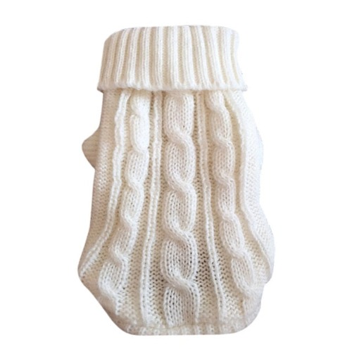 Cute Pullover Sweater for Small and Medium Dogs - White / S