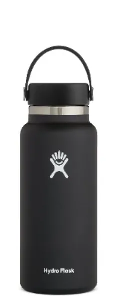 Hydro Flask Water Bottle - Stainless Steel, Reusable, Vacuum Insulated- Wide Mouth with Leak Proof Flex Cap