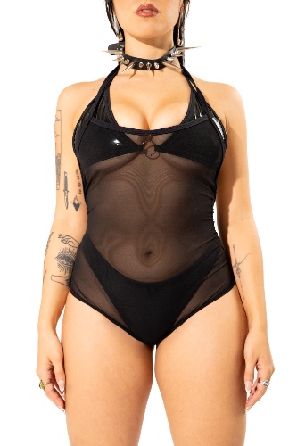 Black Mesh Playsuit | Large