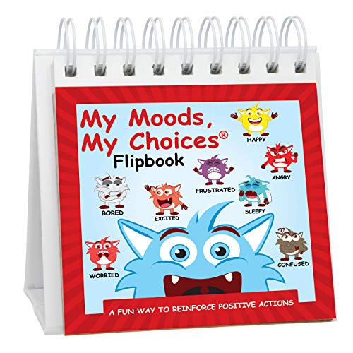 The Original Mood Flipbook for Kids; 20 Different Moods/Emotions; Autism; ADHD; Help Kids Identify Feelings and Make Positive Choices; Laminated Pages (Monster Flipbook) - MONSTER (Large - 6.75 x 6.75")