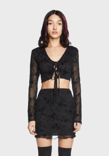 Flocked Mesh Tie Top | Large