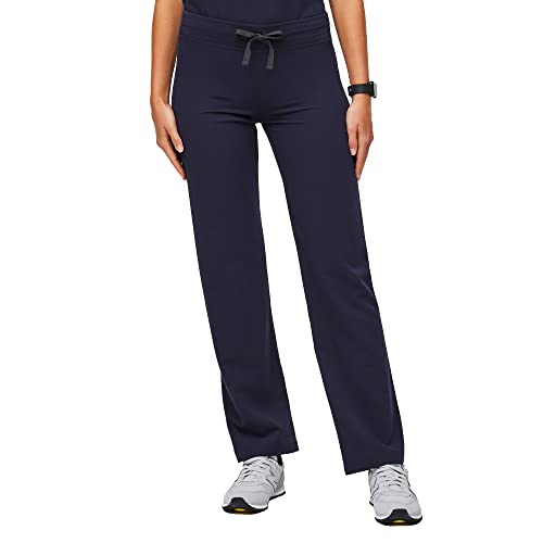 FIGS Livingston Basic Scrub Pants for Women — Yoga Waistband, 2 Pockets, Classic Straight Leg Fit Women Scrub Pants - Regular - XX-Large - Navy Blue