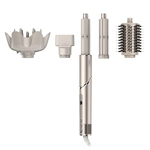 Shark HD435 FlexStyle Air Styling & Drying System, Powerful Hair Blow Dryer & Multi-Styler with Auto-Wrap Curlers, Curl-Defining Diffuser, Oval Brush, & Concentrator Attachment, Stone - Curly & Coily Hair