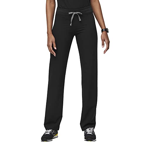 FIGS Livingston Basic Scrub Pants for Women — Yoga Waistband, 2 Pockets, Classic Straight Leg Fit Women Scrub Pants - Regular - XX-Large - Black